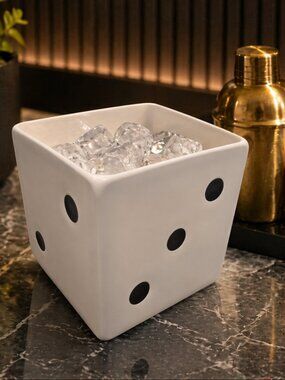 New Black & White Dice Casino Gambeling Ice Bucket BBQ Party Birthday Gift